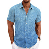 Solid Color Short Sleeve Cardigan Beach Shirt