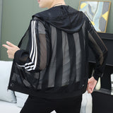 Мужское пальто Ice Silk с вырезом и дышащим капюшоном