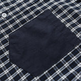 Color Contrast Patchwork Plaid Lapel Shirt Japanese-style Retro