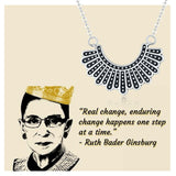 Sterling Silver Ruth Bader Ginsburg Pendant Memorial Jewelry Gifts For Women Girls Chain