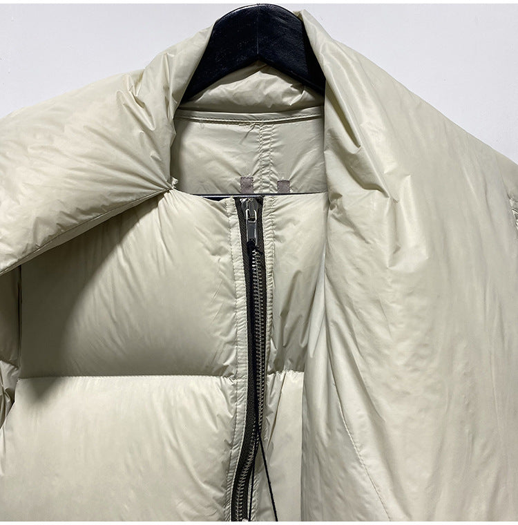 Temperament Commuter White duck down with zip and stand-up collar