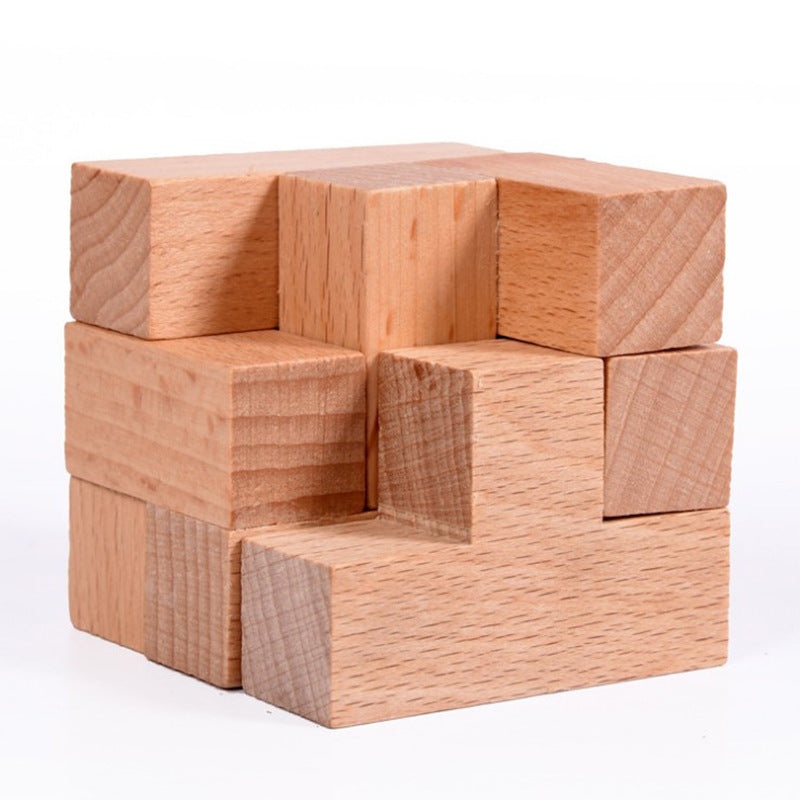 Desk Novalty Wooden Soma Cube Puzzle IQ Mind Box Brain Teaser Game for Adults Kids