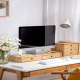 Nan Bamboo Computer Monitor Booster Organizer