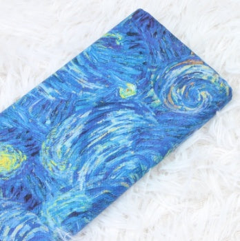 Plain Digital Cotton Fabric Van Gogh Wind Halo Printing Handmade DIY Clothing