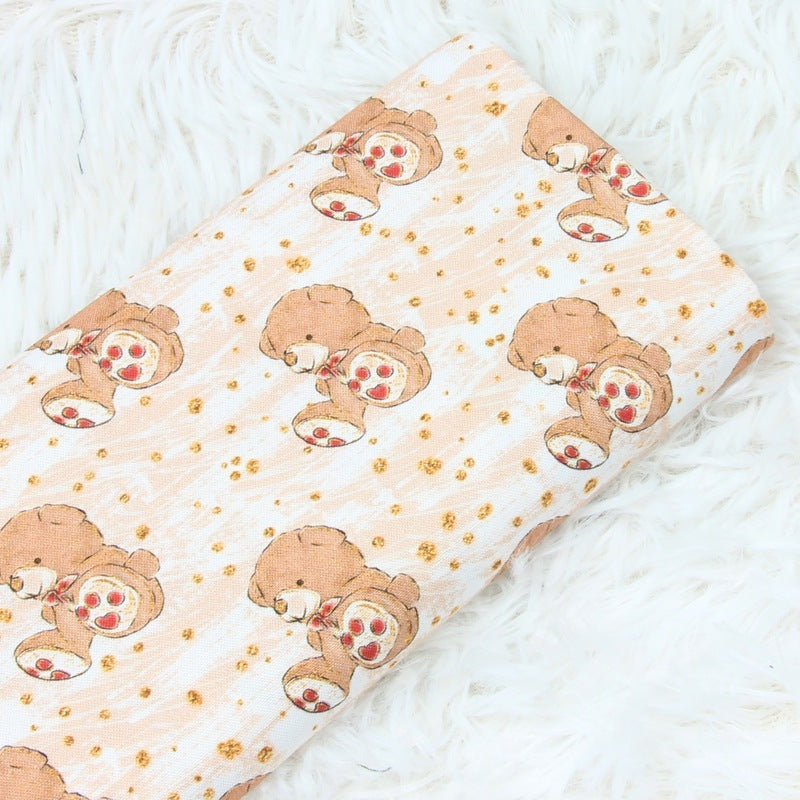 Nordic Style Small Animal Print Handmade DIY Clothing Dress Fabric Pure Cotton