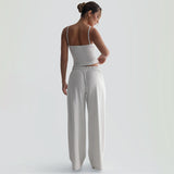 Sleeveless Backless Sexy Suspender Trousers Suit