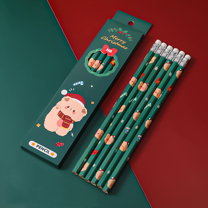 Cartoon Christmas Box Children Stationery Sketch Pencil