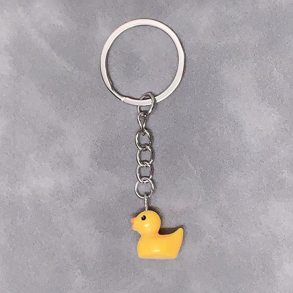 Simple Resin Small Yellow Duck Keychain Animal Pendant Duck Pendant Key Chain Accessories For Women