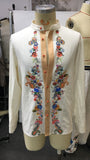 Retro Men's Casual Tops Open Collar Embroidered Shirt