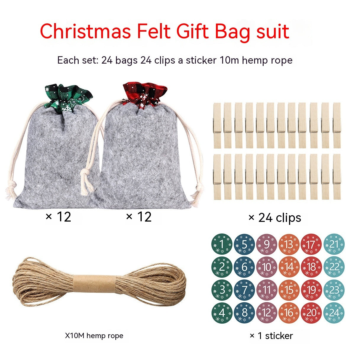 Felt Cloth Christmas Gift Bag Decoration Supplies Suit