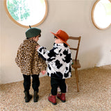 Мода Leopard Print Куртаи гулӯ барои писарон ва духтарон