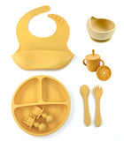 Silicone Baby Feeding 8piece Set With Suction Cup Solid Food Bowl