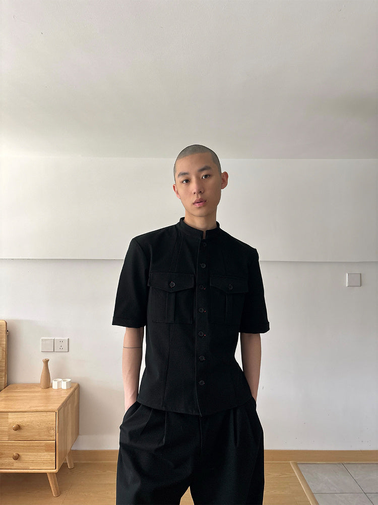 Handmade Red Eye Hunting Suit Half Sleeve Shirt