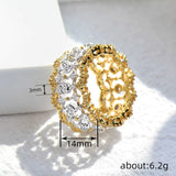 Ethnic Hollow Two-tone Ring For Women