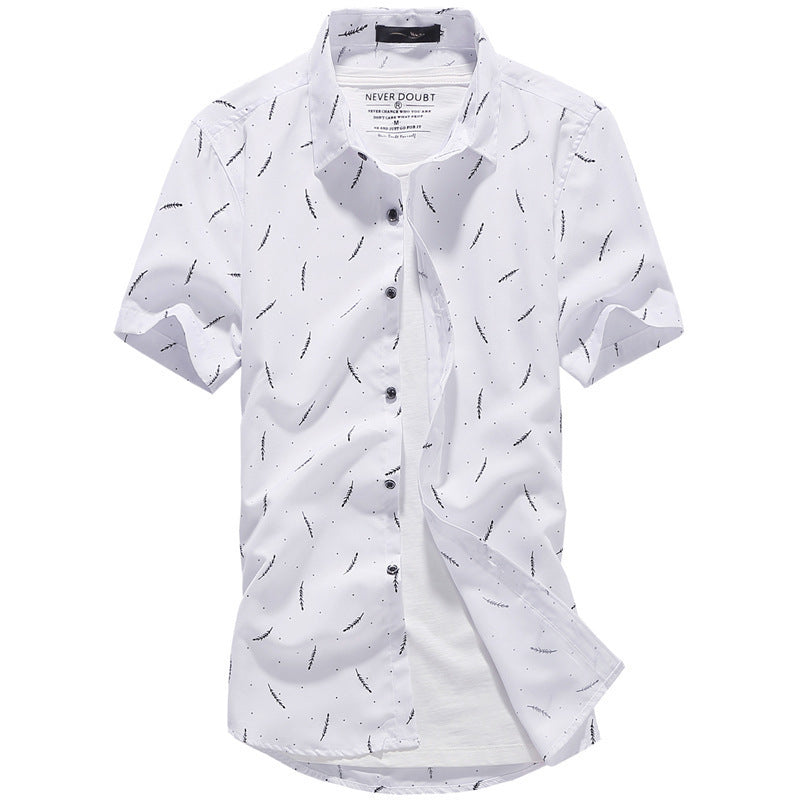 Мужская рубашка с короткими рукавами в корейском стиле Slim Fit