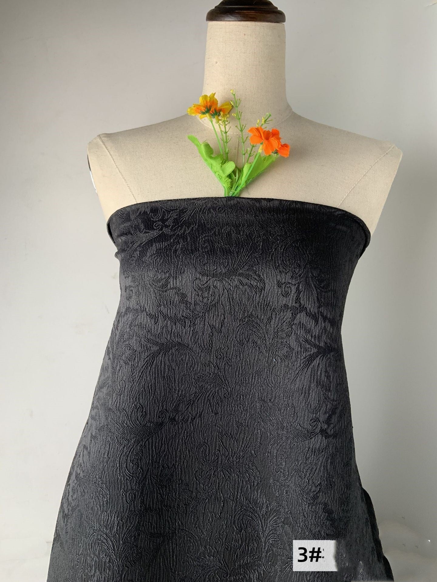 Humanoid Silk Embossed Jacquard Woven Fabric