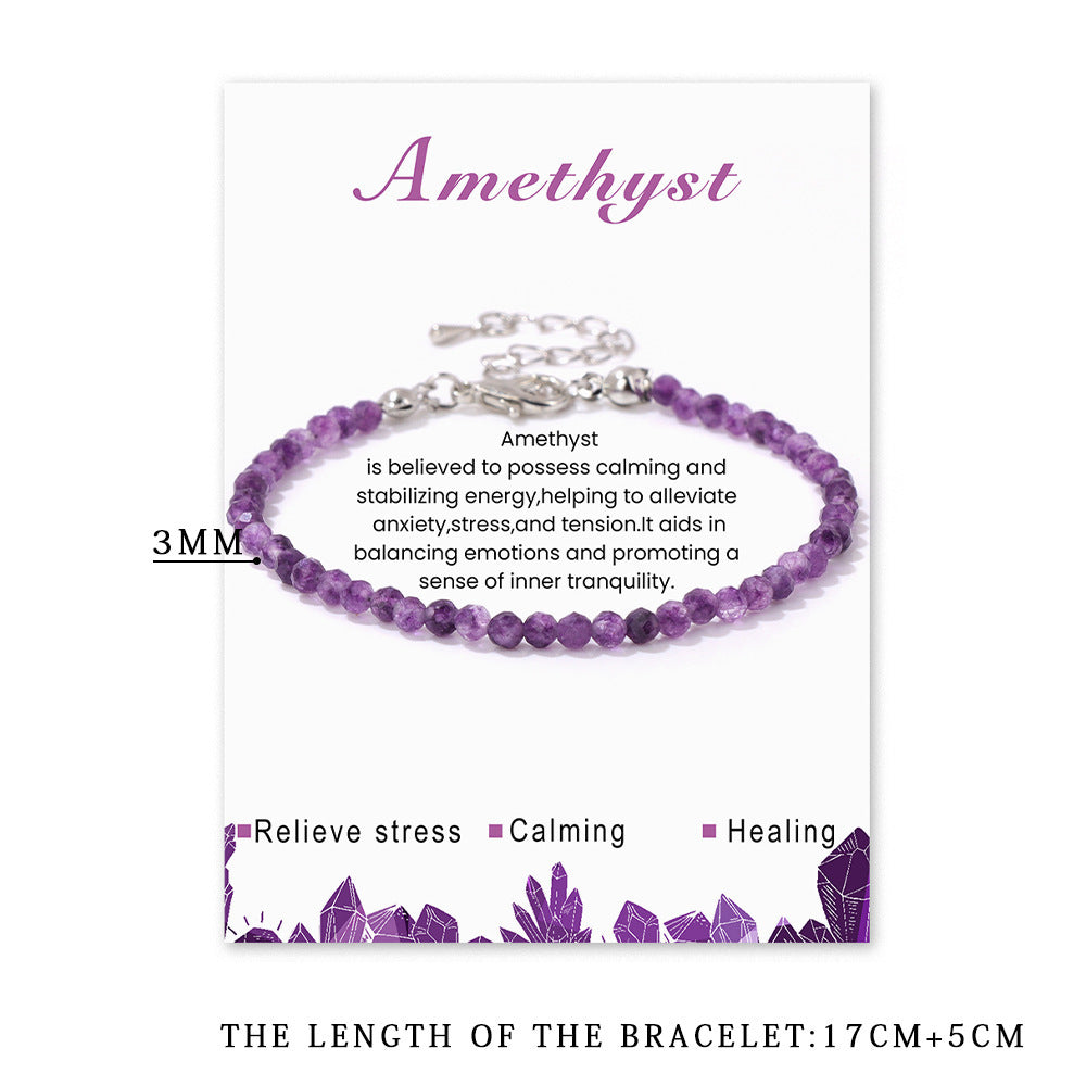 Natural Amethyst Women's Bracelet Cut Irregular Beading Bracelet