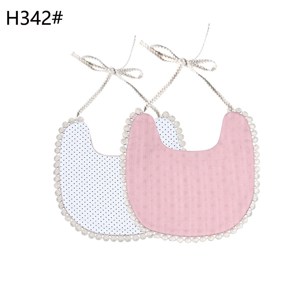 INS Popular European And American Foreign Trade Pure Cotton And Linen Two Layer Saliva Towel Amazon Hot Cross Border Supply Bib Bib