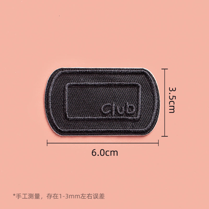 Clothes Sticker Patch Self-adhesive Sewing Free Hole Repair Black Embroidery Pattern Cloth Sticker Repairing Atch