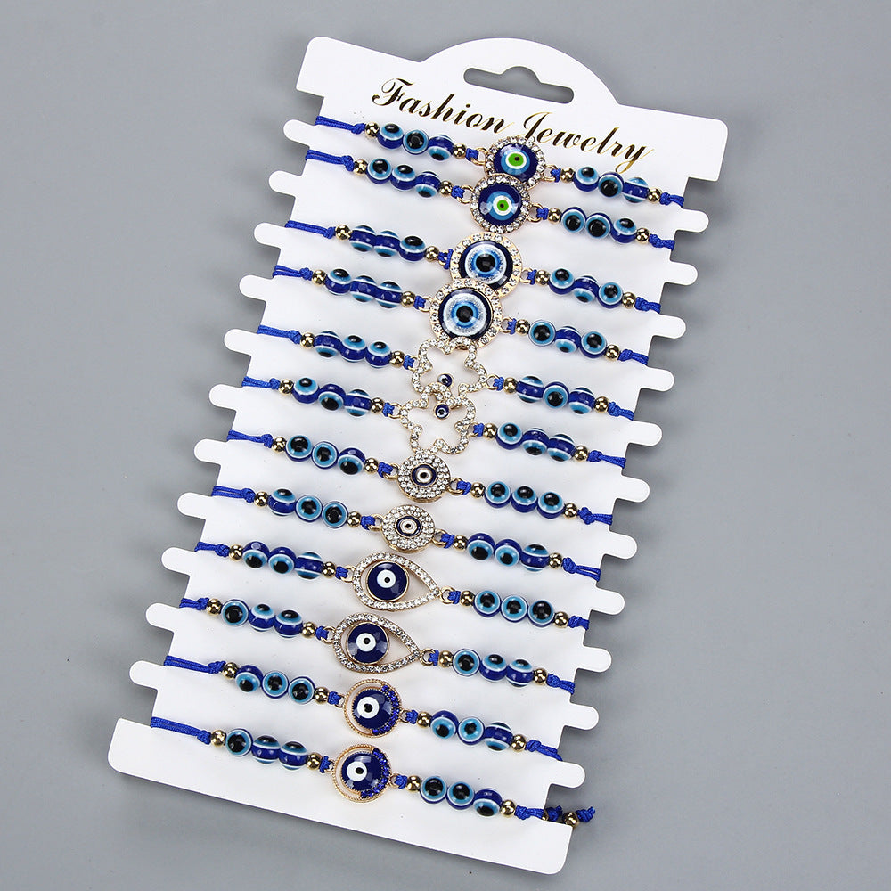 Gem Vintage Geometric Sapphire Blue Beaded Beading Bracelet