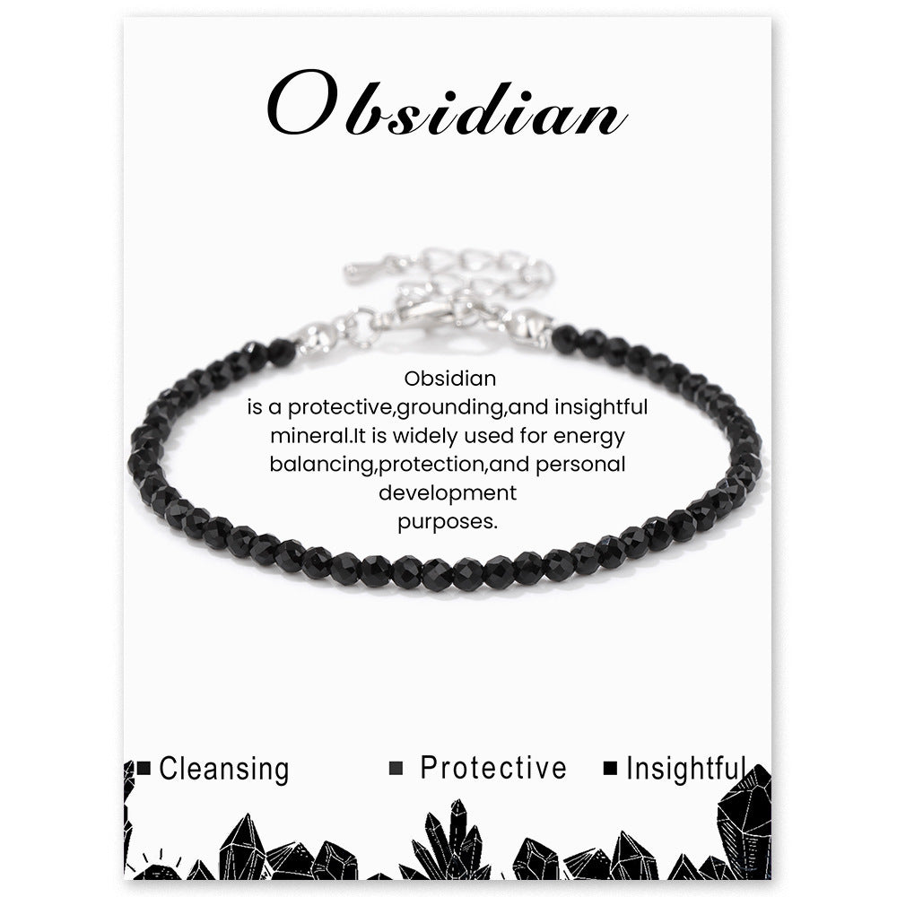 Natural Amethyst Women's Bracelet Cut Irregular Beading Bracelet