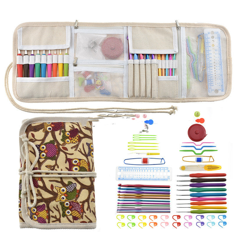 Knitting TPR Crochet Tool Set Owl 63 Pieces