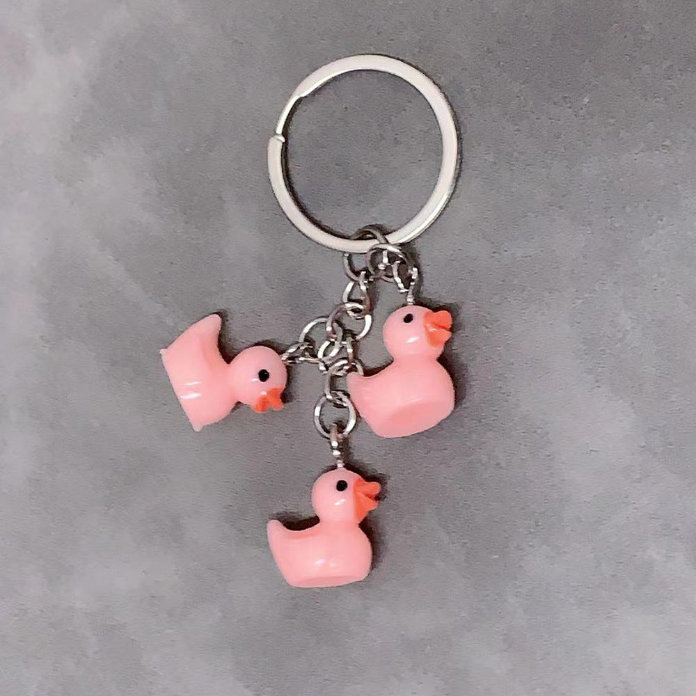 Simple Resin Small Yellow Duck Keychain Animal Pendant Duck Pendant Key Chain Accessories For Women
