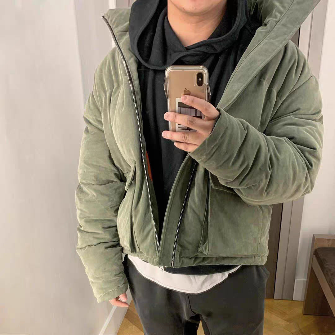 Vintage Army Green Casual Zip Up Stand Collar Jacket Washed Military Jacket