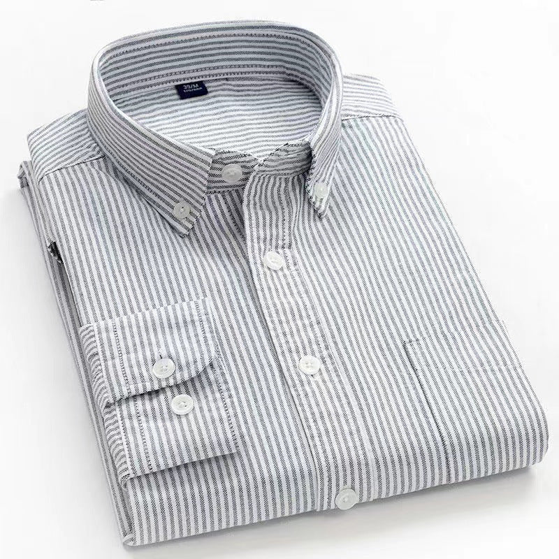 Autumn striped shirt men's business casual