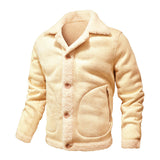 Однотонный меховой повседневный обычный пальто для мужчин