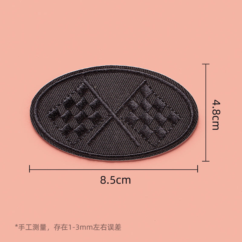 Clothes Sticker Patch Self-adhesive Sewing Free Hole Repair Black Embroidery Pattern Cloth Sticker Repairing Atch