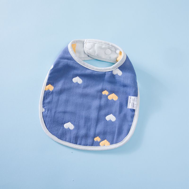 Summer Thin Pure Cotton Concealed Button 6-layer U-shaped Baby Gauze Bib