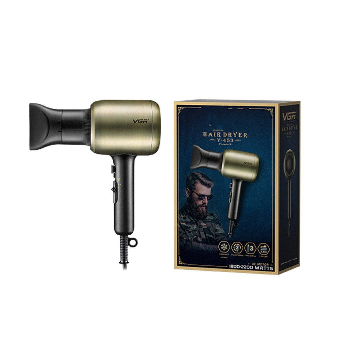 Household Quick-drying Heating And Cooling Air Retro Hair Dryer