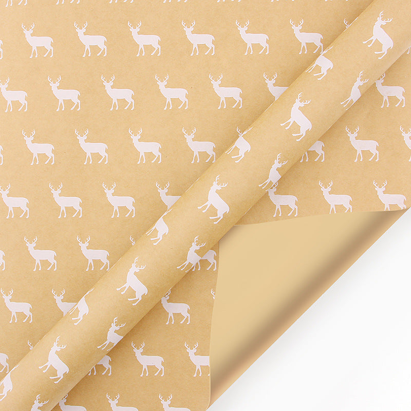 90g Kraft Paper Retro Christmas Tree Snowflake Gift Wrapping Paper