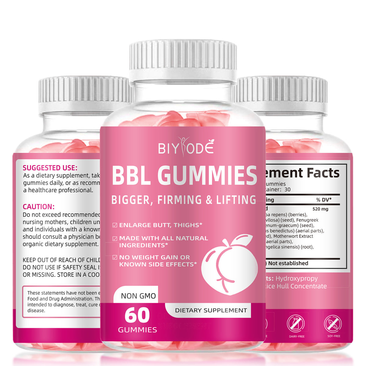 Custom Private Label Hip Enlargement Big Butt For Women Body Lifting Enhancement Wholesale Bbl Products Gummies
