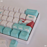 Coral Sea Keycaps PBT Five-sided Sublimation Mechanical Keyboard