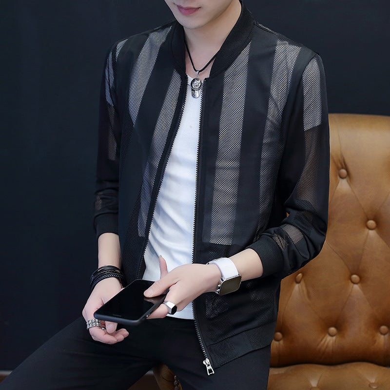 Outerwear Youth fashion jacket with a hood and a stand-up collar