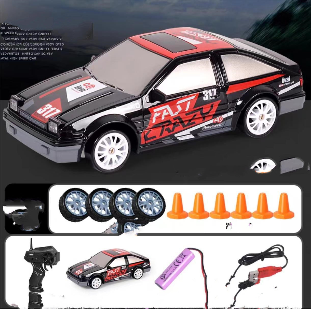 2.4G Drift Rc Car 4WD RC Drift Car Toy идораи дурдасти GTR Model AE86 Автомобил RC Racing Car Toy барои кӯдакон тӯҳфаҳои Мавлуди Исо