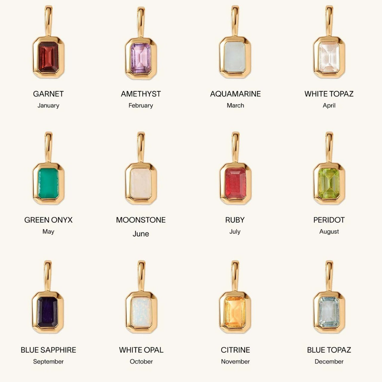 Titanium Steel Color 12 Birthstone Pendant Diy Accessories For Women