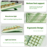 Prewalker V3 Wired Mute Keyboard Mouse Suit Mechanical Feeling Girls Office Typing Wireless Bluetooth Computer