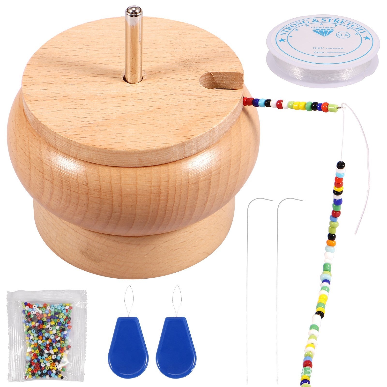 Wooden Beading Needles Manual Rotation